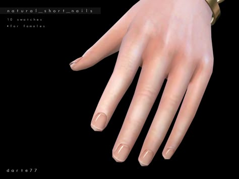 Sims 4 — Natural Short Nails by Darte77 — - Natural nails - 10 swatches - It looks better with custom skintones - Found Sims 4 Natural Nails Cc, Sims 4 Hand Replacement, Sims 4 Short Nails, Sims 4 Natural Nails, Sims 4 Cc Nails Short, Ts4 Cc Nails, The Sims 4 Nails, Sims 4 Cc Nails, Natural Short Nails