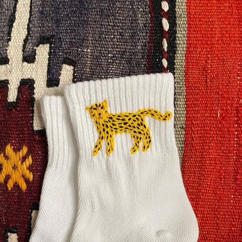 long time no see! came back here with these cute embroidered dogs 🐆 🐕 #handembroidery #leopardembroidery #dogembroidery #embroideredsocks #… | Instagram Embroidered Socks, Craft Craft, Long Time No See, No See, Animal Embroidery, Cute Embroidery, Modern Embroidery, Random Things, Hand Embroidery