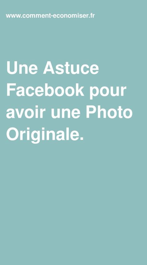 Une Astuce Facebook pour avoir une Photo Originale. Photo Originale, Facebook Profile Picture, Facebook Profile, Losing You, Profile Picture, Aura, The Originals