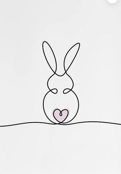 Easter Line Drawings, Easter Bunny Doodle, Easter Line Art, Bunny Line Drawing, Bunny Line Art, Bunny Doodle, Bunny Tattoo, Wire Knitting, Bunny Tattoos