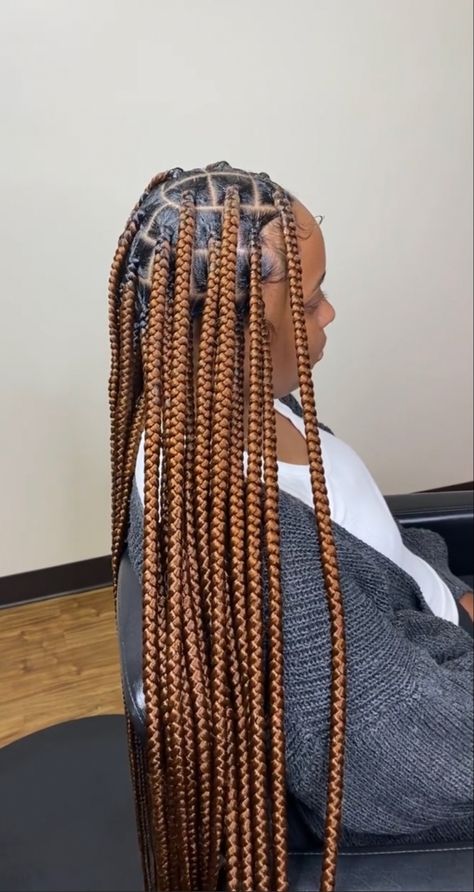 Brown Big Box Braids, Large Brown Knotless Box Braids, Large Brown Knotless Braids, Peekaboo Knotless Braids With Curls At The End, Brown Jumbo Knotless Braids, Brown Knotless Box Braids, Long Box Braids Hairstyles, Brown Knotless Braids, Large Knotless Box Braids