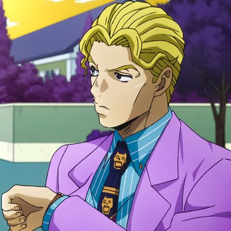 Jjba Yoshikage Kira, Yoshikage Kira Pfp, Kira Yoshikage Icons, Purple Characters, Jojo Pfp, I Miss Someone, Dbz Funny, Kira Yoshikage, Jojo's Bizarre Adventure Characters