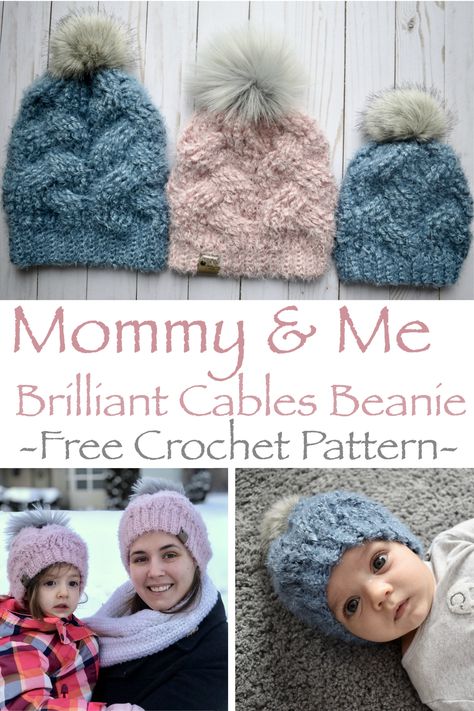 FREE crochet pattern for this beautiful and detailed beanie.   #crochet #crochetpattern #freecrochetpattern #freepattern #crochetbeanie #crochettoque #freecrochetbeanie Mommy And Me Crochet, Beanie Hat Crochet, Toddler Patterns, Hats Crochet, Crochet Cable, Crochet Hat Free, Crochet Knit Hat, Crochet Beanie Hat, Crochet Beanie Pattern