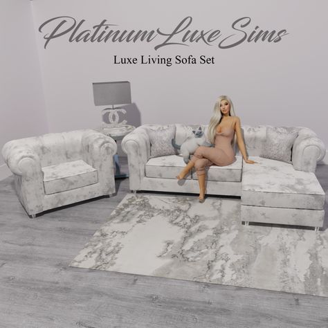 Luxe Living Sofa Set | PlatinumLuxeSims on Patreon Sims 4 Cc Baddie Decor, Sims 4 Cc Furniture Sets Living Room, Sims4 Cc Furniture Urban, Sims 4 Cc Free Downloads Furniture, Sims Cc Luxury, Luxe Sims 4 Cc, Sims 4 Platinumluxesims, Urban Furniture Cc Sims 4, Sims 4 Cc Luxury Bedroom