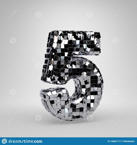 Chrome Disco ball number 5 isolated on white background. 3D rendered alphabet Alphabet Photos, Background 3d, Number 5, Modern Fonts, Alphabet Illustration, Disco Ball, Party Banner, Stock Images Free, Stock Illustration