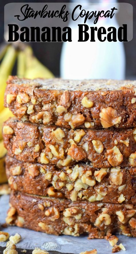 Starbucks Banana Bread, Banana Nut Bread Recipe, Nut Bread Recipe, Banana Bread Recipe Moist, Moist Banana Bread, Copycat Starbucks Recipes, Easy Banana Bread Recipe, Best Banana Bread, Banana Nut Bread