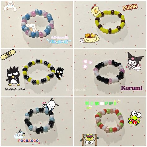 Bracelet Business, Bracelet Stuff, Diy Kandi Bracelets, Diy Kandi, Diy Beaded Rings, Hello Kitty Crafts, Bracelet Inspo, Bracelet Craft Diy, Diy Jewelry Unique