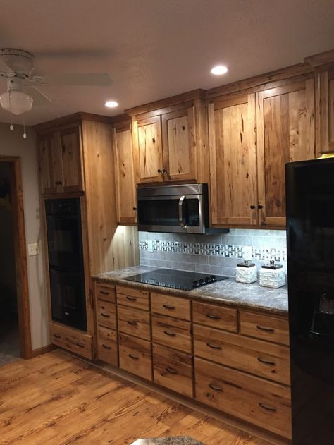 Rustic Hickory Kitchen Cabinets – Wheatstate Wood Design Stained Hickory Kitchen Cabinets, Rustic Hickory Kitchen Cabinets, Rustic Hickory Kitchen, Walnut Kitchen Cabinets, Hickory Kitchen Cabinets, Hickory Kitchen, Espresso Kitchen Cabinets, Kitchen Cabinets Pictures, Hickory Cabinets