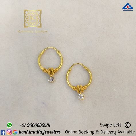 #KJ_G617 Net Weight: up to 3 grams Item : Fancy Earrings Fb, Insta, Pinterest: @konkimalla.jewellers Fancy Earrings, Gold Earrings Designs, Designer Earrings, Infinity Bracelet, Gold Earrings, Gold, Quick Saves