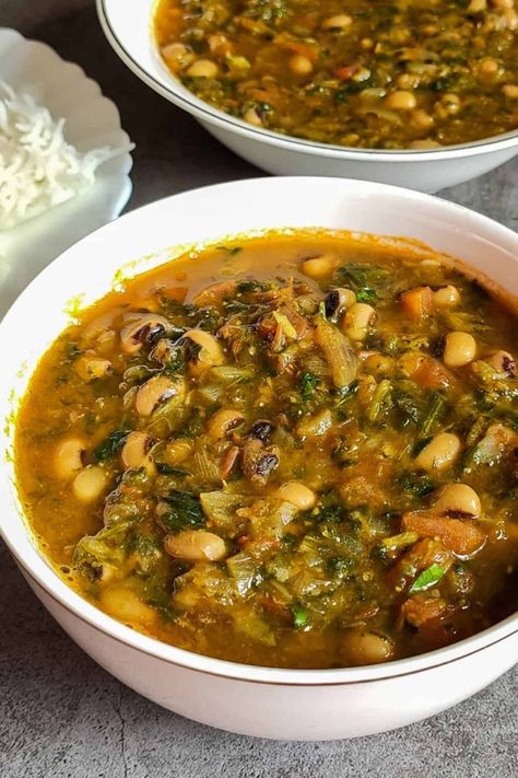 Vegan Curry Soup Recipes, Black Eyed Pea Curry, Black Eyed Peas And Spinach, Soul Vegan Recipes, Food Around The World Recipes, Black Vegan Soul Food, Black Vegan Recipes, Vegan Black Eyed Peas Recipe, Vegan Pea Soup