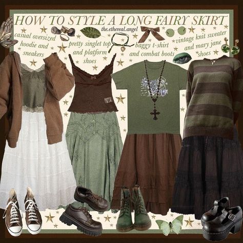 Fairy Grunge Aesthetic Outfits, Fairy Grunge Summer Outfits, Fairy Grunge Aesthetic Outfit, Goblincore Outfits, Fairy Grunge Outfit, Ethereal Angel, Plus Size Grunge, Aesthetic Ethereal, Fairy Skirt