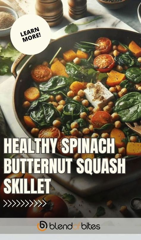 There's something about the combination of spinach and butternut squash that sings a melody of health and flavor in every bite. This healthy spinach butternut squash skillet recipe is a testament to that harmony. I remember the first time I attempted this dish, I underestimated the power of fresh herbs, but quickly learned they transformed the flavor completely. Butternut Squash Skillet, Spinach Butternut Squash, Butternut Squash Spinach, Easy Skillet Meals, Butternut Squash Recipes, Spinach Recipes, Skillet Meals, Squash Recipes, Thanksgiving Menu