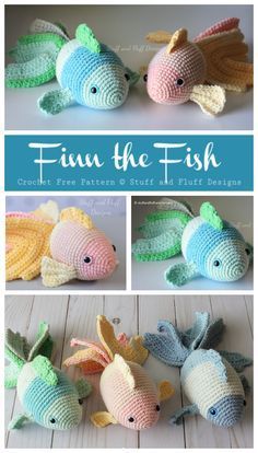 Crocheted Fish, Crochet Fish Patterns, Fish Crochet, Crochet Fish, Crochet Toys Free, Pola Amigurumi, Crochet Animals Free Patterns, Crochet Amigurumi Free Patterns, Crochet Amigurumi Free