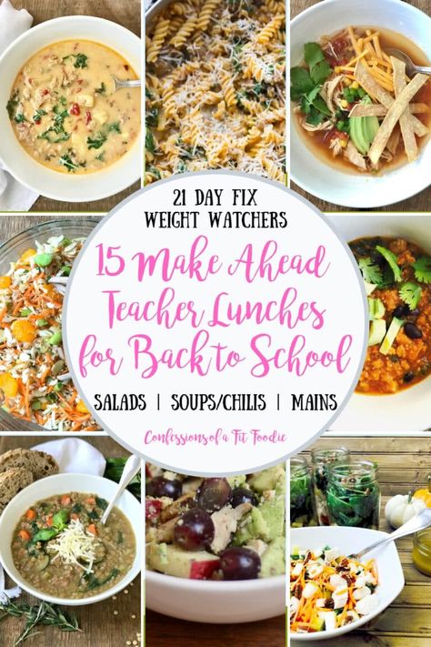 Easy Prep Ahead Lunches, Back To School Lunches For Teachers, Teacher Meal Prep Healthy Lunches, School Lunches For Teachers, Easy School Lunches For Teachers, 21 Day Fix Lunch Ideas For Work, Easy Lunches For Teachers, School Lunch Ideas For Teachers, Teacher Meal Prep Lunch