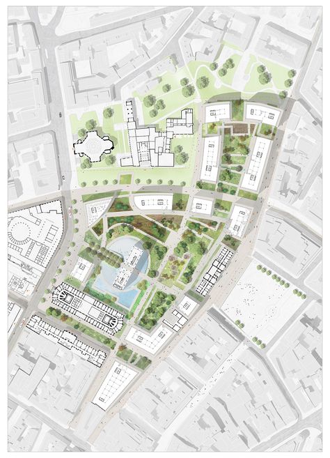 Urban Design Diagram, Urban Design Graphics, Urban Design Plan, Urban Landscape Design, Site Plans, Landscape Plan, Urban Spaces, Architecture Presentation, Master Plan