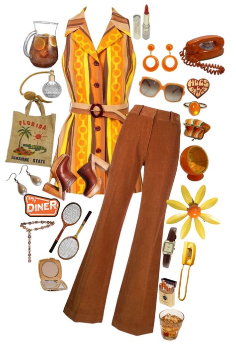 70 Theme Party Outfit Women, 70s Holiday Party Outfit, 70s Yellow Outfit, 70s Outfit Layout, 70s Groovy Outfits, Milla Vodello, Groovy Brunch, 70’s Fashion Hippie, 70s Outfit Women