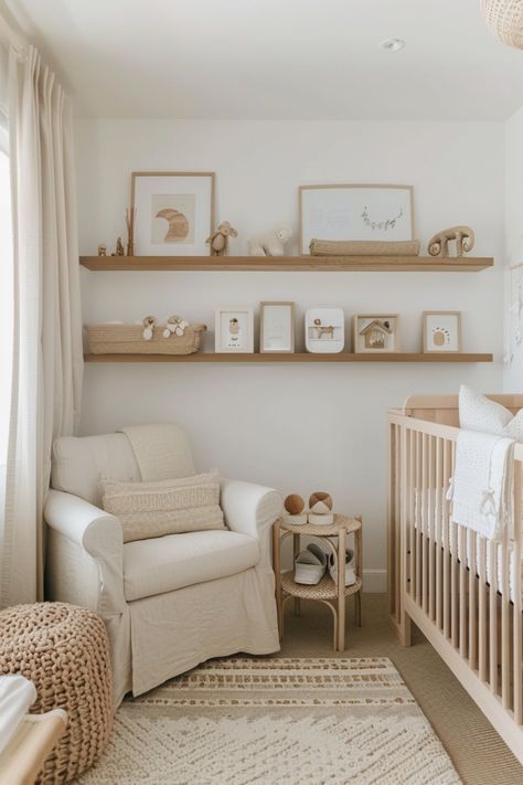 Create a soothing and timeless space with neutral nursery ideas, perfect for any gender. Click to see more. Cozy Gender Neutral Nursery, Nursery Ikea Ideas, Natural Crib Nursery, Gender Neutral Disney Nursery, Nursery Ideas Neutral Modern, Neutral Baby Nursery Ideas, Nursery And Playroom Combo, Nursery Girl Ideas, Nude Nursery