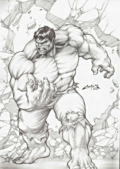 Hulk Sketch, Hulk Tattoo, Hulk Coloring Pages, Drawing Marvel, Hulk Artwork, Comic Sketch, Marvel Art Drawings, Avengers Drawings, Avengers Coloring Pages