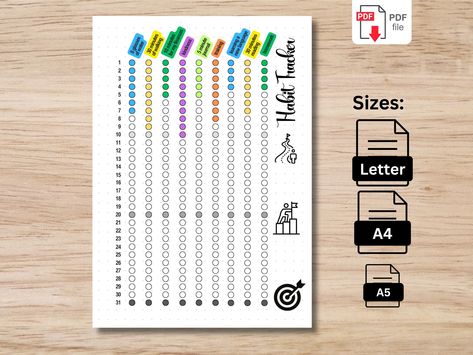 Letter Journal, Reading Homework, Daily Tracker, Printable Habit Tracker, Monthly Habit Tracker, Printable Tracker, Monthly Goal, Habit Tracker Printable, Bujo Ideas