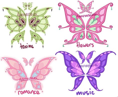 Enchantix Wings, Winx Wings, Fairy Wings Drawing, Purple Fairy Wings, The Winx Club, Club Tattoo, Arte Monster High, Klub Winx, Wings Drawing