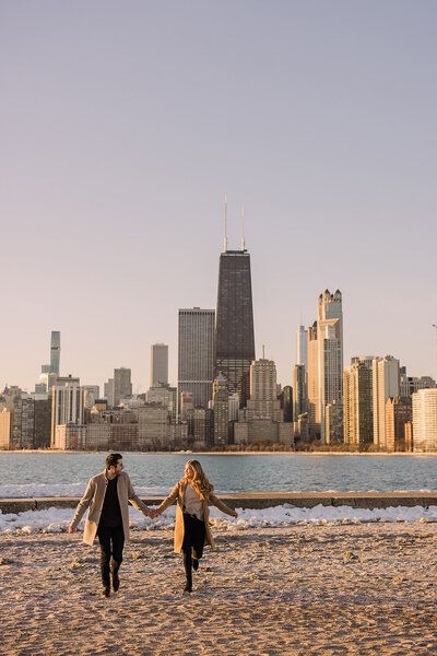 Wrigley Field Engagement Photos, Chicago Beach Engagement Photos, Chicago Lakefront Engagement Photos, North Ave Beach Engagement Photos, Chicago Winter Engagement Photos, Chicago Couples Photoshoot, Engagement Photoshoot Chicago, Chicago Couple Pictures, Chicago Photoshoot