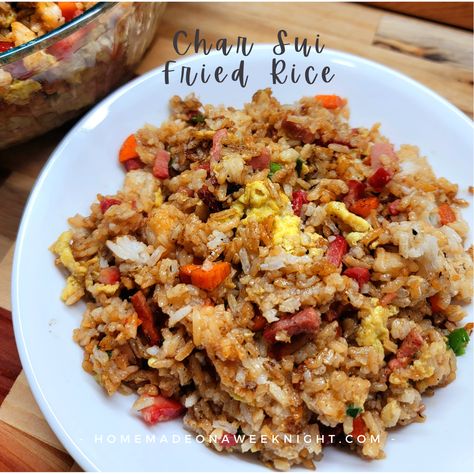 Char Sui Fried Rice - Homemade on a Weeknight Tasty Fried Rice, Chinese Fakeaway, Char Sui, Cheesy Rice, Egg Fried Rice, Long Grain Rice, Chicken Fried Rice, Recipe Board, Recipe Boards