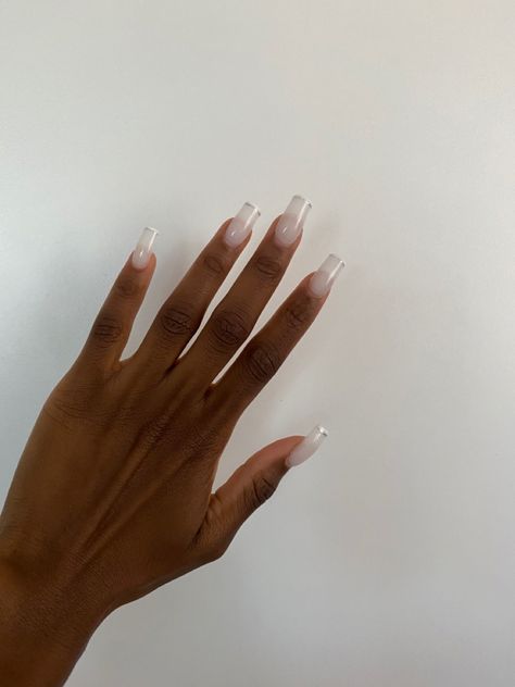 Milky White Bridal Nails, White Bridal Nails, Milky Nails, Gel Tips, Bridal Nails, Milky White, White Bridal, White Trim, White White