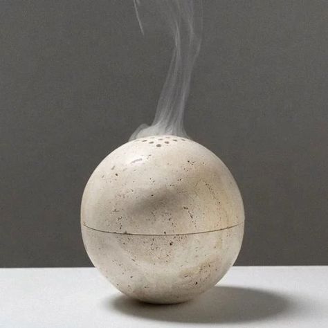 Cement Diy, Marble Candle, Solid Beige, Marble Vase, Sphere Ball, Incense Cones, Round Ornaments, Hotel Decor, Incense Holder