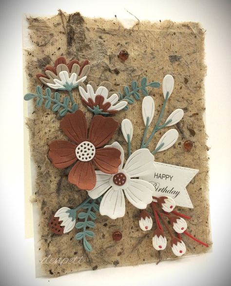 Crafts Using Mulberry Paper, Mulberry Paper Cards, Mulberry Home Wallpaper, Pepperberry Embossing Folder, Mulberry Flowers, Copper Clay, Red And White Flowers, Happy Birthday Photos, Mulberry Paper