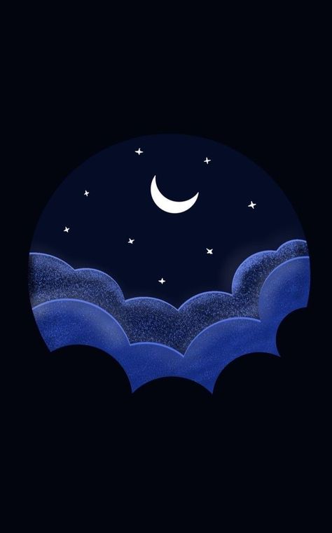 Night Illustration Moonlight, Good Night Illustration Art, Night Drawing Moonlight, Dresser Drawing, Goodnight Illustration, Night Time Illustration, Moonlight Illustration, Full Moon Illustration, Night Sky Illustration