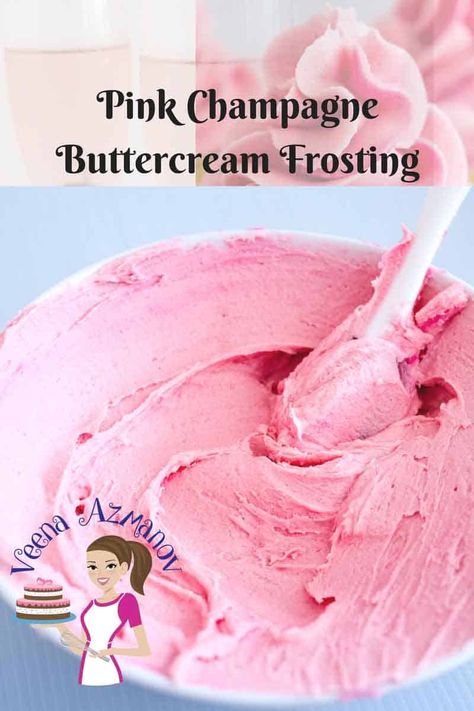 Make the most delectable Pink Champagne Buttercream Frosting with real reduced Champagne. Perfect for that special occasion cake #pink #champagne #buttercream #frosting Recipe How To Make Pink Frosting, Buttercream Frosting Recipe For Piping, Frosting Recipe For Piping, Stiff Buttercream Frosting, Stiff Buttercream Recipe, Champagne Buttercream Frosting, Buttercream Recipe For Piping, Stiff Buttercream Frosting Recipe, Champagne Frosting