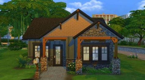 Sims 4 Tiny Starter Home, click the link to view on gallery. :) Native American Home, Sims 4 Gallery, Drummond House Plans, Starter Home, Sims 4 Build, Tiny Home, Double Bed, The Sims 4, Double Beds