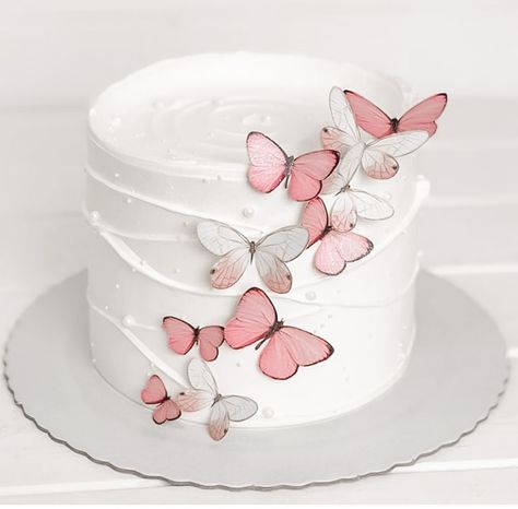 Rodjendanske Torte, Butterfly Birthday Cakes, Elegant Birthday Cakes, Simple Cake Designs, Mini Cakes Birthday, Birthday Cakes For Women, Beautiful Birthday Cakes, Creative Birthday Cakes, Cakes For Women