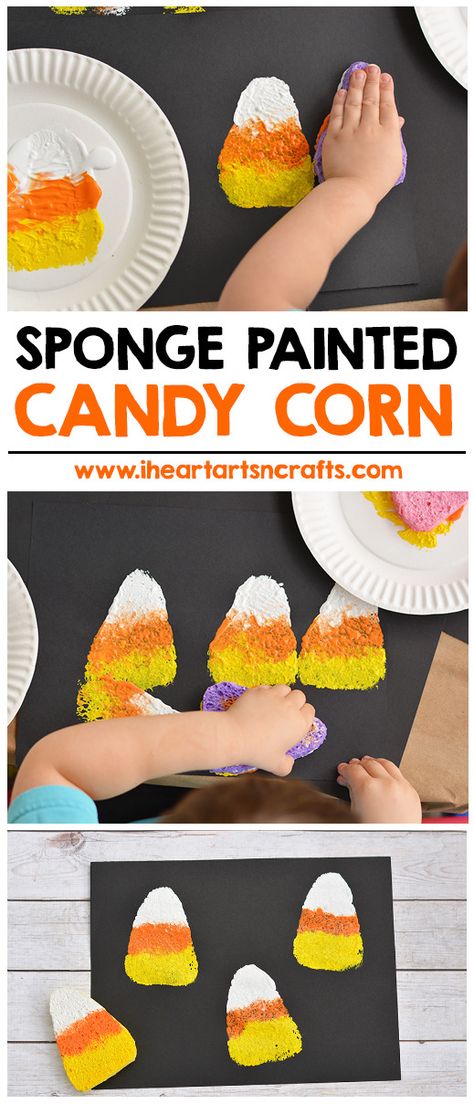 Corn Activity, Candy Corn Crafts, Halloween Art Projects, Halloween Crafts For Toddlers, October Crafts, Halloween Arts And Crafts, Halloween Preschool, Daycare Crafts, Fall Crafts For Kids