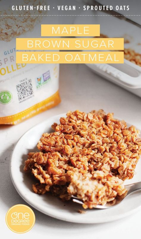 Brown Sugar Baked Oatmeal, Maple And Brown Sugar Oatmeal, Rolled Oats Recipe, Maple Brown Sugar Oatmeal, Vegan Baked Oatmeal, What Is Healthy Food, Brown Sugar Oatmeal, Breakfast Easy, Maple Brown