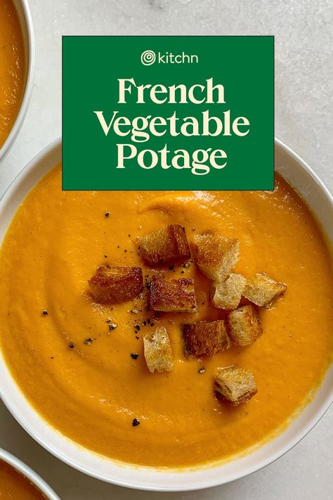 Potage Recipe, French Soup, Vegetable Soup Recipe, Vegetable Soup Recipes, Veggie Soup, Vegetable Puree, Bowl Of Soup, Root Vegetables, Vegetable Soup