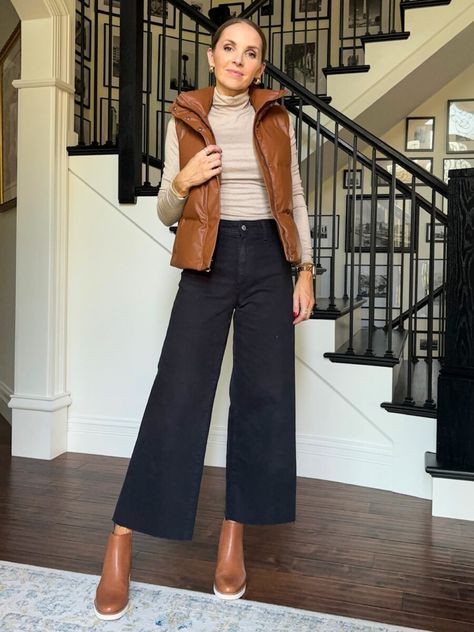 Fall Work Outfits - Merrick's Art Moto Jacket Wide Leg Pants, Work Outfits Women Winter 2024, Winter Teacher Outfits 2024, November Work Outfits, Work Outfits Fall 2024, Fall Winter Work Outfits, Western Office Outfits, Work Fall Outfits Women, Everyday Mom Outfits