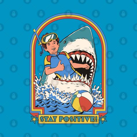 Check out this awesome 'Stay Positive%21' design on @TeePublic! Sharks Funny, Shirt Diy, Car Bumper Stickers, Arte Sketchbook, Stay Positive, Staying Positive, Car Bumper, Car Stickers, Laptop Stickers