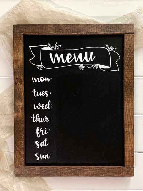 Weekly Menu Chalkboard Ideas, Chalkboard Menu Ideas Home, Menu Chalkboard Ideas, Chalkboard Menu Ideas, Kitchen Chalkboard Ideas, Chalkboard Ideas For Kitchen, Chalkboard Art Kitchen, Kitchen Menu Board, Chalkboard Menu Board