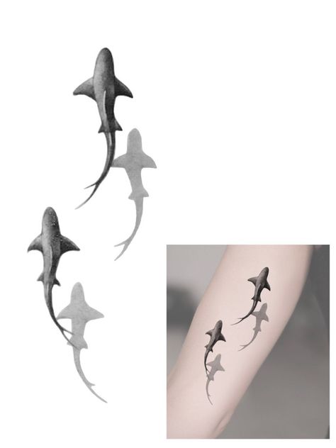 Shark Cover Up Tattoo, 2 Sharks Tattoo, Shark Tattoo Arm, Cute Shark Tattoo, Sharks Tattoo, Sea Tattoo Sleeve, Small Shark Tattoo, Tattoo Shark, Shark Tattoo Ideas