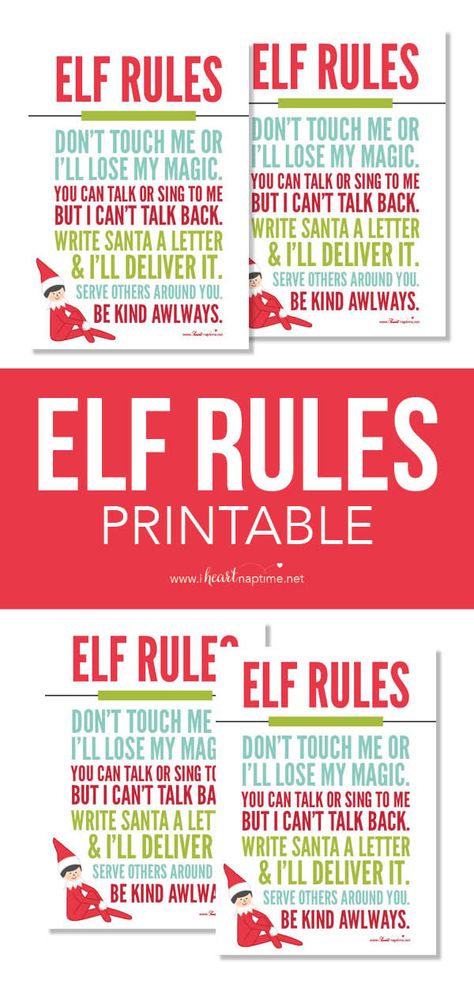 Download these free printable elf on the shelf rules this holiday season. The perfect way to remind your little ones of the rules of their favorite Christmas tradition! #elf #elfontheshelf #elfonshelf #christmaself #christmas #kids #kidsactivities christmasforkids #free #freeprintable #printable #elfrules #theinspirationboard Elf Rules Free Printable, Elf On The Shelf Rules, Elf On Shelf Printables, Elf On Shelf Letter, Printable Elf On The Shelf, Elf Stuff, Sunflower Wreath Diy, Santa Party, Free Printable Crafts