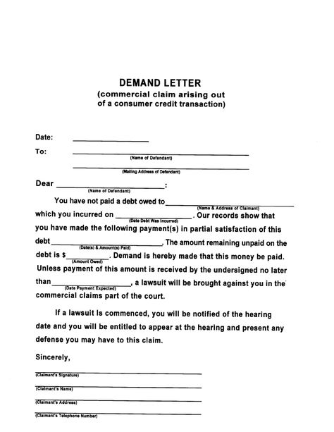 Free Demand Letter Sample - PDF | 25KB | 1 Page(s) Legal Letter, Collection Letter, Legal Forms, Blank Form, Word Choice, Letter Sample, Letter Template, Letter Templates, Communication Skills