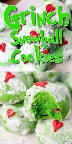 Grinch Christmas Candy, Grinch Ice Cream Cone Cupcakes, Grinch Snowball Cookies, Grinch Cake Balls, Grinch Deserts, Grinch Treats Christmas, Grinch Snacks For Kids, Cute Christmas Treats Easy, Grinch Cupcakes Ideas