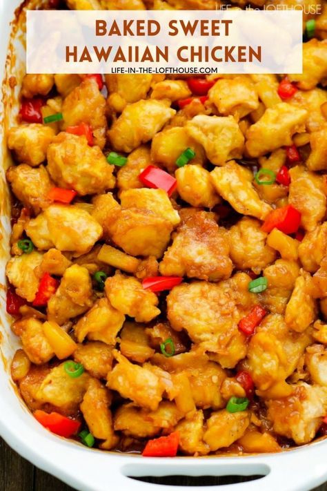 Sweet Hawaiian Chicken, Life In The Lofthouse, Hawaiian Chicken Recipes, Golden Chicken, Wedge Haircut, Food Boards, Chicken Life, Hawaiian Chicken, Sweet N Sour Chicken