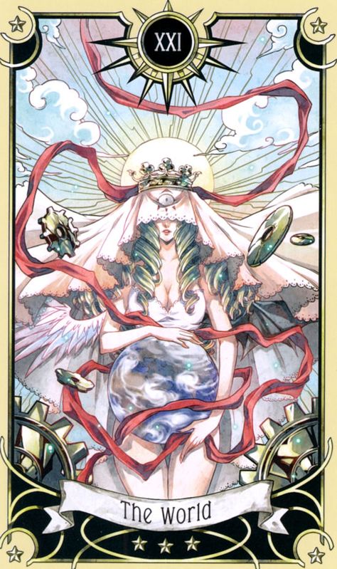 Mystical Manga Tarot, Kartu Tarot, The World Tarot, All Tarot Cards, Free Tarot, 카드 디자인, Tarot Cards Art, Tarot Card Decks, Tarot Art