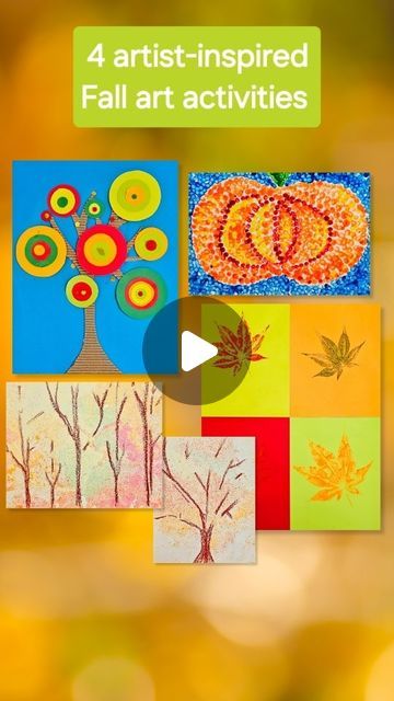 Kids Art Box | Arts & Crafts Kits on Instagram: "🍁 Get into the fall spirit with these 4 artist-inspired fall art projects! These are great ways for kids to learn about artists while welcoming the new season! 

We included these 4 art activities for you:

🍂 Wassily Kandinsky-inspired tree
🍂 Impressionist, Monet-inspired fall landscape
🍂 Andy Warhol fall leaf prints
🍂 Georges Seurat-inspired pointillist pumpkin

⏩️ Share this with someone who likes celebrating Fall, too!

#Kidsart #kidsactivities #halloweenart #homeschoolart #FallArt" Kandinsky Art Projects For Kids, Monet Inspired, Arts And Crafts Kits, Kandinsky Art, Fall Art Projects, Fall Landscape, Preschool Arts And Crafts, Georges Seurat, Picasso Art