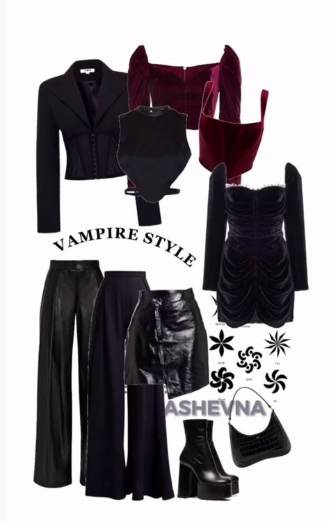 Dark Feminine Style, Vampire Style, Vampire Clothes, Dark Outfits, Gothic Outfits, Alternative Outfits, Goth Outfits, Dark Fashion, Looks Style