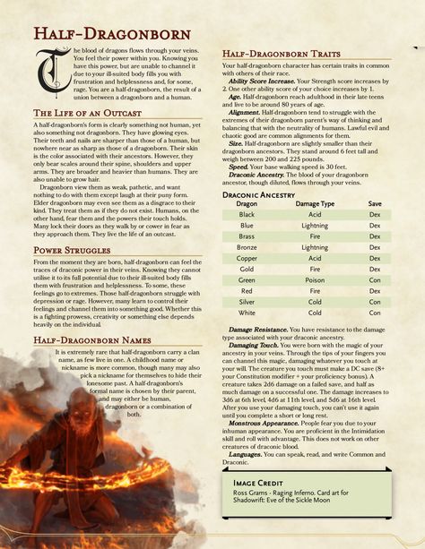 Behind the DM's Screen — homebrewfromthevoid:   HALF-RACES Homebrew for all...