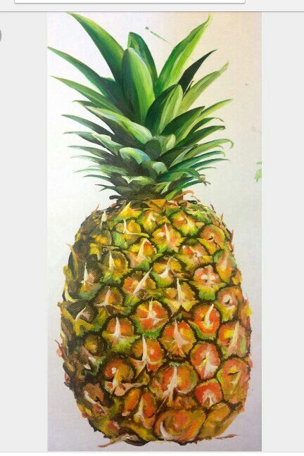 Pineapple Painting Pineapple Oil Painting, Pineapple Painting Acrylics, Pencil Color Painting, Fruit Bowl Drawing, Pencil Colour Painting, Painted Pineapple, Pineapple Drawing, Pineapple Painting, Fruits And Vegetables Pictures