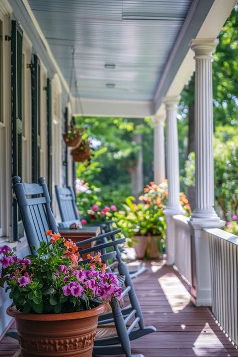 Fresh Porch Rocking Chairs Ideas for Your Home Front Porch Rocking Chair Ideas, Front Porch Rocking Chair Decor, Porch Furniture Ideas, Porch Rocking Chairs, Front Porch Rocking Chairs, Porch Rocking Chair, Painted Rocking Chairs, White Rocking Chairs, Porch Styles